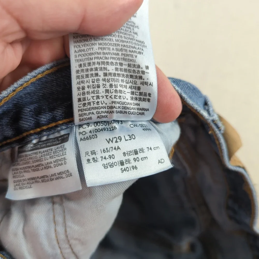 Levis 501 Jeans Mens 29x30 Blue Button Fly Casual Classic American Western